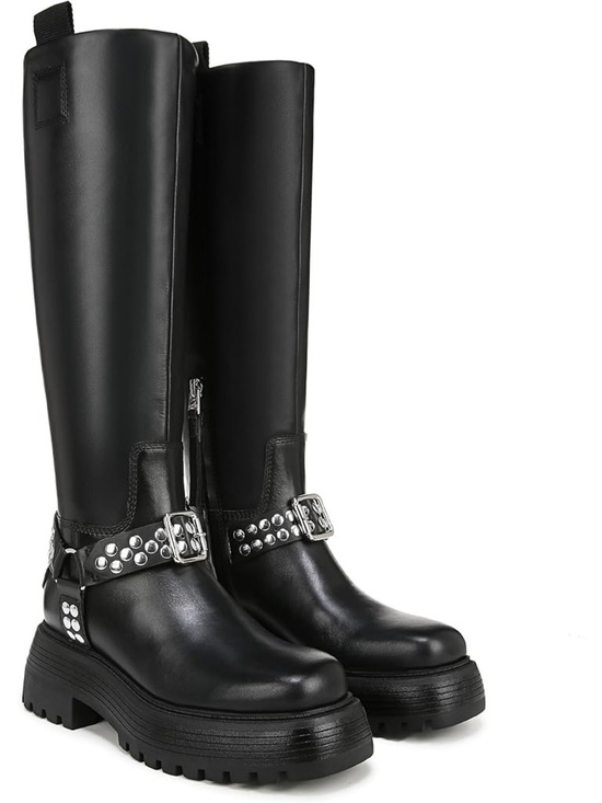 Circus by Sam Edelman Shoes - Circus by Sam Edelman Black Studded Knee-High Lug Boots